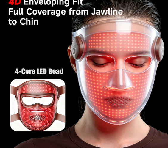 4-in-1 LED Face & Neck Mask — 126 Light Therapy Beads, Wireless Remote