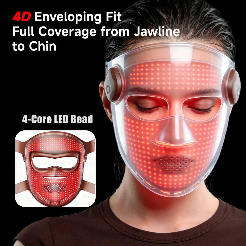 4-in-1 LED Face & Neck Mask — 126 Light Therapy Beads, Wireless Remote