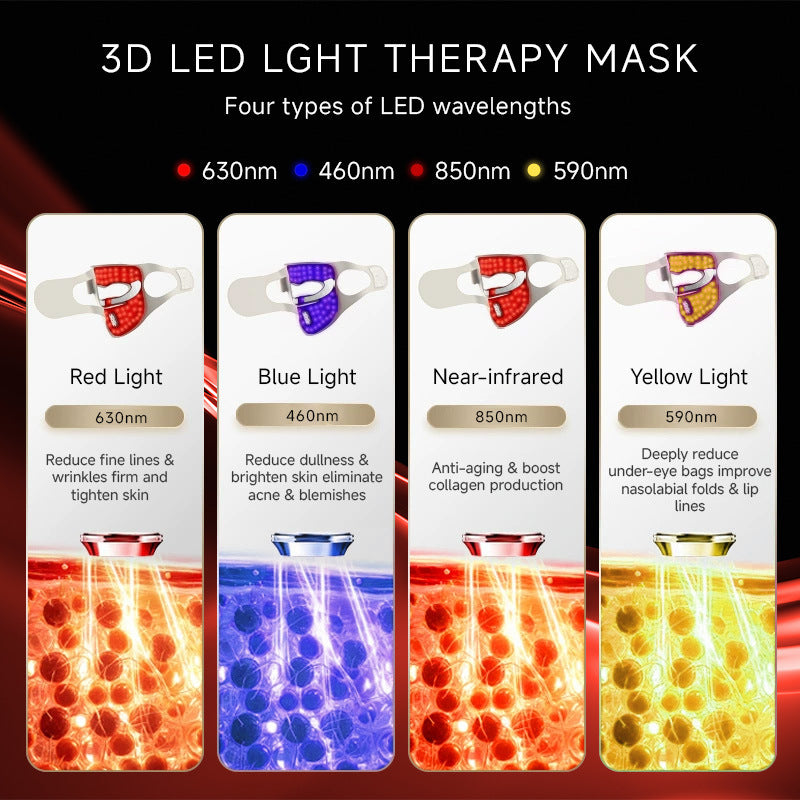 Ice Compress LED Face Mask — 72-Bead 4-in-1 Light Therapy, Wireless Control