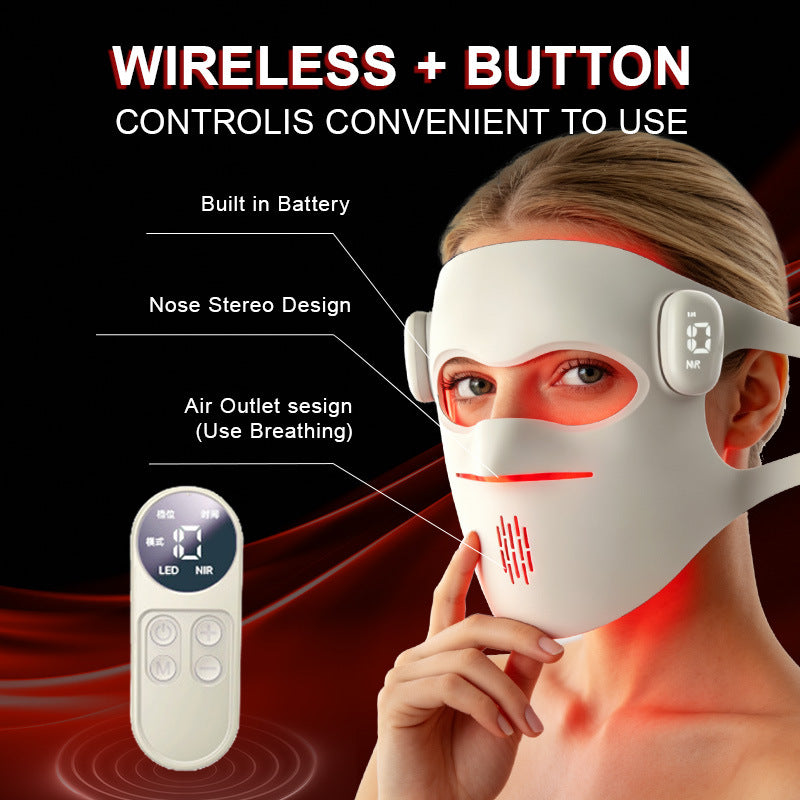 Ice Compress LED Face Mask — 72-Bead 4-in-1 Light Therapy, Wireless Control