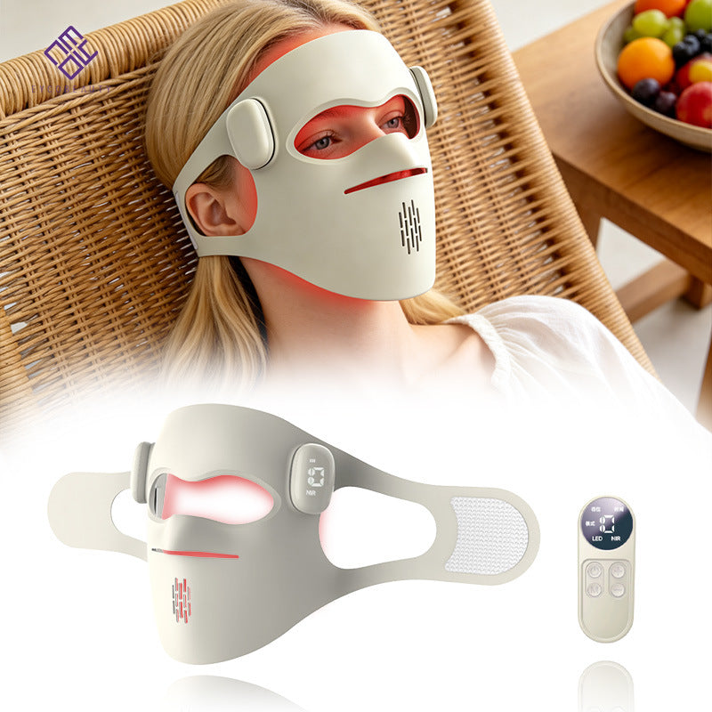 Ice Compress LED Face Mask — 72-Bead 4-in-1 Light Therapy, Wireless Control