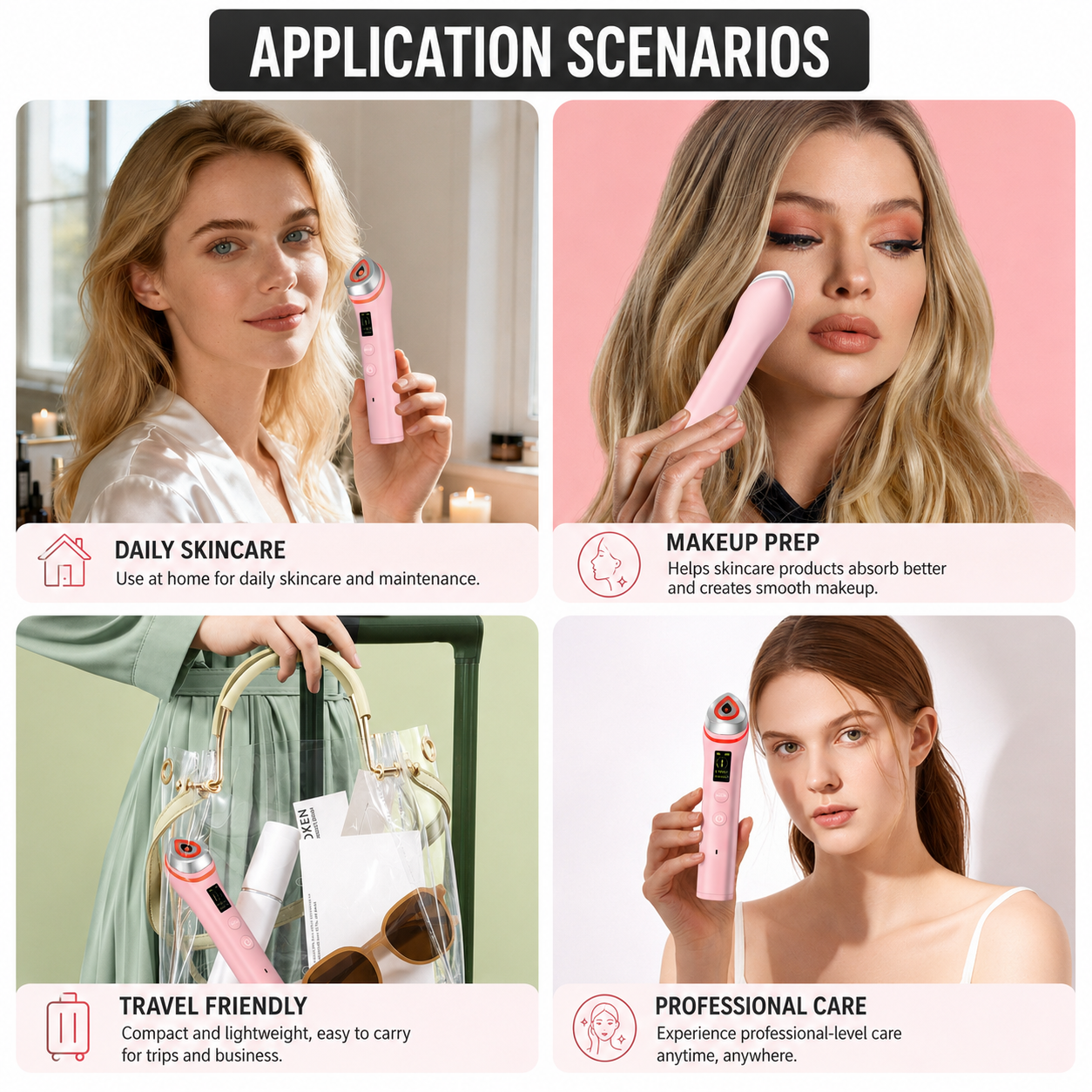 EMS LED Beauty Wand — 5-Color Light Therapy & Microcurrent Facial Massager