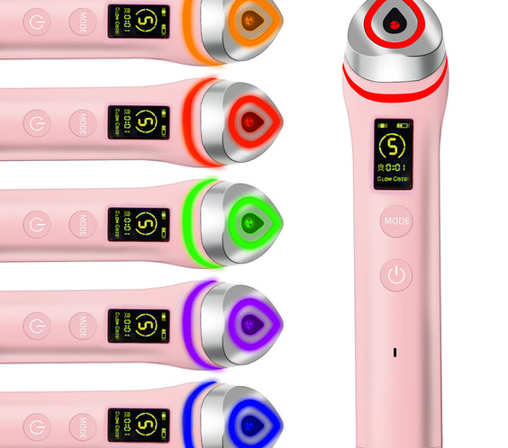 EMS LED Beauty Wand — 5-Color Light Therapy & Microcurrent Facial Massager