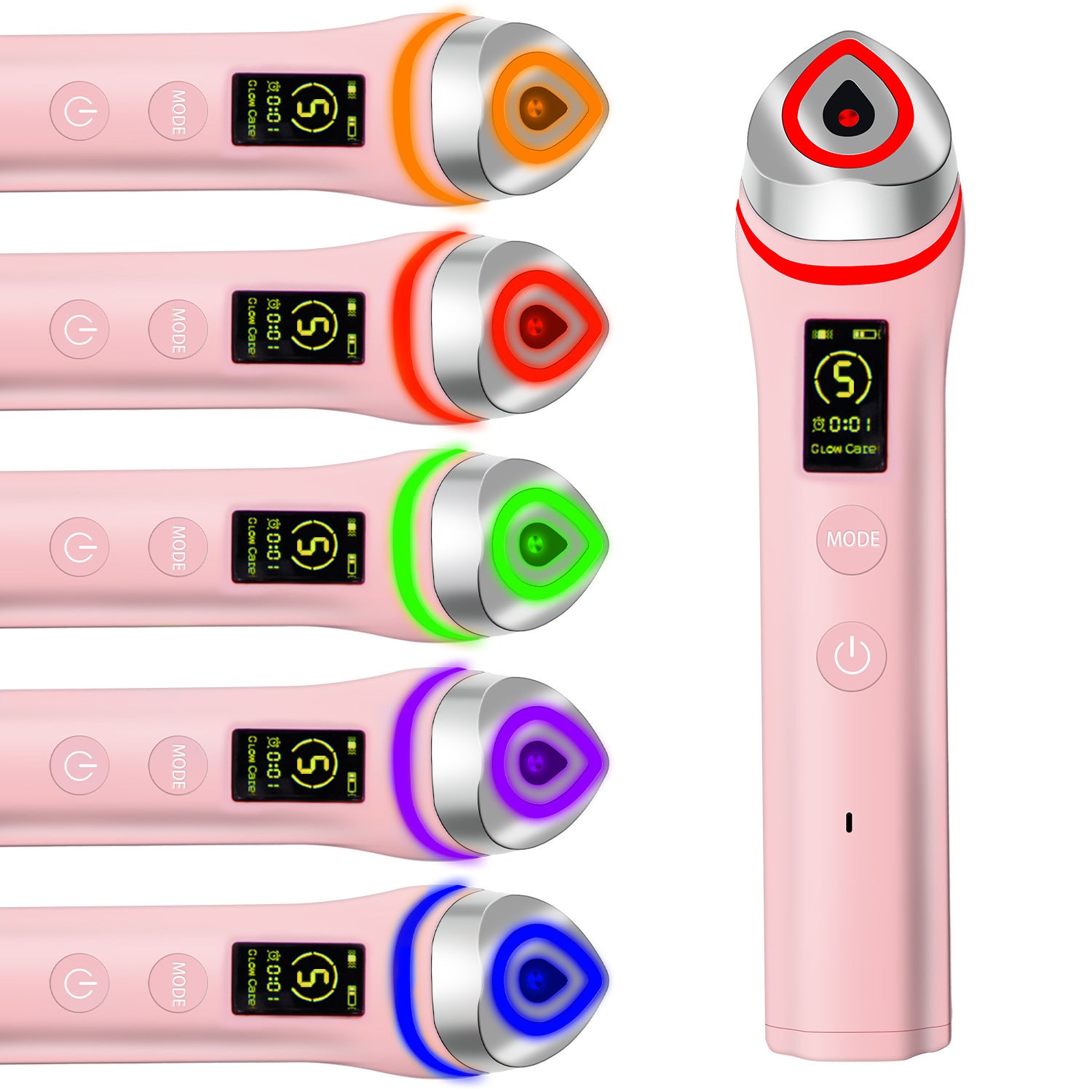 EMS LED Beauty Wand — 5-Color Light Therapy & Microcurrent Facial Massager